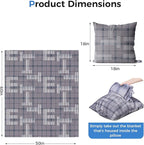 3 in 1 Travel Pillow Blanket Set with Removable Flannel Blanket Throw,Hand Warmer Pockets,Pillow (Color6, 50in*60in)