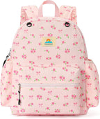 STEAMEDBUN Corduroy Kids Backpack for Girls and Boys 5-8: Girls Backpack for Elementary Kindergarten - 15 inch Cute Backpacks for Kids - Rose