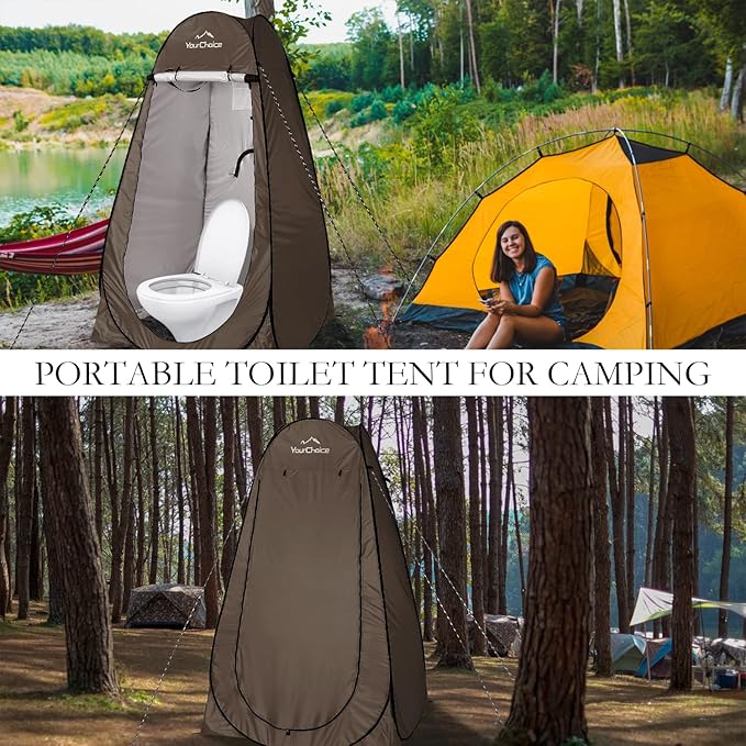Your Choice Pop Up Privacy Tent, 3.9x3.9x6.2FT Portable Shower Tent for Camping, Waterproof Outdoor Changing Room with Carry Bag for Beach Hiking RV Fishing | Portable, for Camping, Beach, Hiking, with Carry Bag, Quick Setup