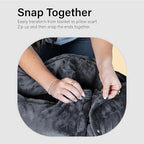NAPRO 3‑in‑1 Travel Blanket Pillow Scarf – Convertible 50×80″ Blanket, 12×16″ Pillow, 80″ Infinity Neck Pillow – Lightweight, Plush – Gray