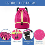 JELUTAR Drawstring Backpack Gym Bag with Shoes Compartment for Soccer, Basketball, Swim, Water-Resistant String Backpack Beach Cinch for Women Men, Rose