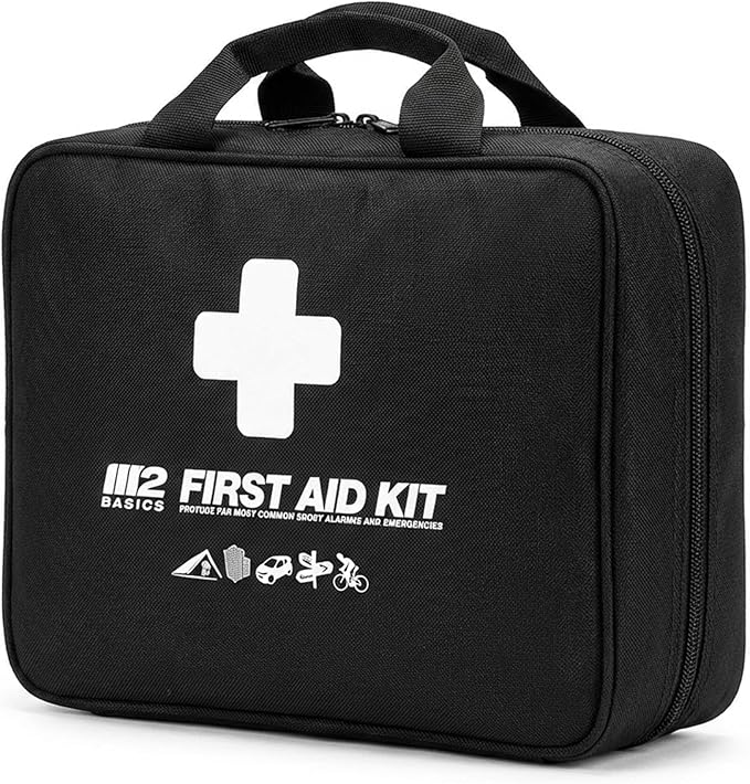 M2 BASICS 300 Piece First Aid Kit, 40 Items, Compact Emergency Medical Kit with Durable Carry Bag for Home, Car, Travel, Office, Camping