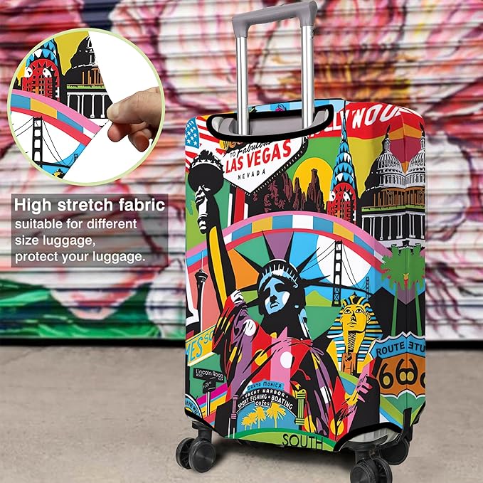 Travel Luggage Cover Suitcase Protector Fits 18-32 Inch Wheel Covers PatternedTravel Related Items Flower Luggage Protector Elastic XL