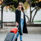 Zero Grid Lightweight Travel Blanket – Premium Compact Wearable Airplane Blanket with Neck Snaps, Cozy Foot Pockets, Zipper Pouch, converts to Soft Pillow for Ultimate Comfort - Scarlet