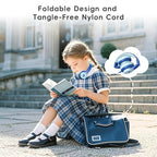 Candy Bila Kids Wired Headphones for Kids with Microphone, 85/94dB Volume Limiter Headphones for Girls Boys, Light Blue