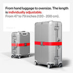TRAVELY Luggage Straps - Particularly conspicuous & Secure - Incl. 2 Name Tags - Luggage Strap Ideal crosswise - [Set of 2]