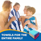 Kaufman - Colorful Racing Striped Beach & Pool Towel - Extra Large Beach Towel - Soft & Absorbent 100% Cotton Towels - Assorted Colors - 32" x 62" - 24 Pack