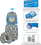 Bioworld Sonic the Hedgehog Kids' 3-Piece Travel Set With Luggage, Backpack, and Neck Pillow