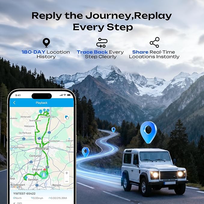 CXK GPS Tracker for Vehicles, 6-Month Battery Life 4G Global Tracker Device for Vehicles with Real Time Alert Strong Magnet, IP65 Waterproof Car Traker 180-Day Location History Subscription Needed