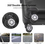 3-Piece Luggage Set 3 (20"/24"/28"), Hardside Suitcases with 8 Spinner Wheels, Scratch-Resistant ABS Shell, set2, set3 Travel Suitcase, TSA Lock (Minimalist Design, Black)