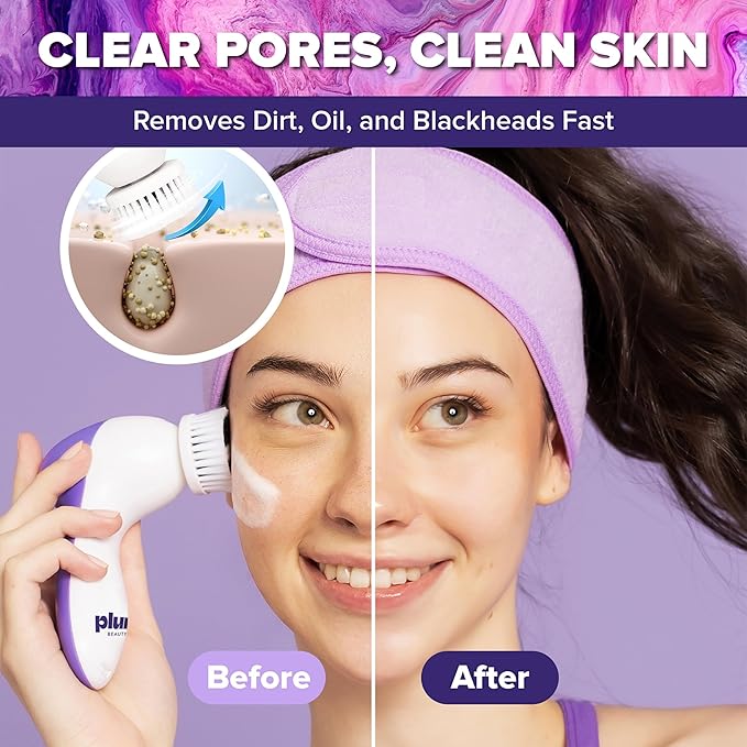 Plum Beauty Perfecting Facial Mask, Reusable up to 20 Times Silicone Face Mask for Skincare Routine, Facial Wrap for Serum and Cream Application, Face Mask Cover with Ear Loops
