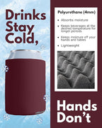 PartyPrints 25 Pack Burgundy Blank Can Cooler Sleeves, Customizable Bulk Insulated Foam for Beer, Collapsible Plain Drink Holder, Cold Soda Insulator, 12oz Regular, 16oz Tall Cans