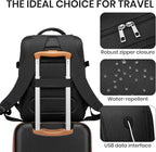 Kono Airline Approved Suitcase Set 3 Piece Luggage Set Lightweight Carry On Travel Luggage, TSA Lock Spinner Wheels Hardshell (Black/Brown, (BP/20))