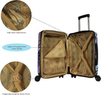 World Traveler VentureX Airline Approved 2-Piece Carry-On Luggage Set – Lightweight Hardside Polycarbonate Suitcase with Spinner Wheels - Tropical Leaves