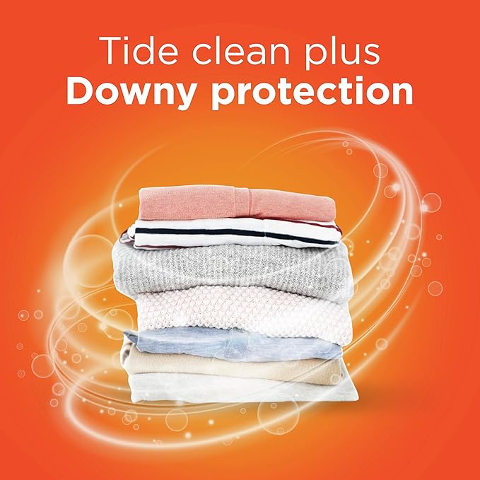 Tide Plus Downy Laundry Detergent Liquid Soap, April Fresh, 46 Fl Oz 29 Loads, 46 Fl Oz