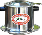 AMT 9.5 oz Coffee Maker, Phin Filter with Cork, 2-3 Servings, Screw Down Coffee Dripper for Vietnamese Style Coffee at Home or Office
