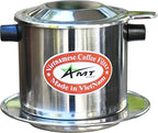 AMT 6.5 oz Coffee Maker, Phin Filter with Cork, Screw Down Coffee Dripper for Vietnamese Style Coffee at Home or Office