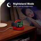 2026 Upgraded for Apple Watch Charger Magnetic Fast Charging Dock,Portable Wireless Charging Stand Compatible with iWatch Series Ultra/SE/11/10/9/8/7/6/5/4/3/2 Support Nightstand Mode-Red