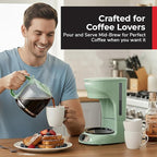 MUELLER HOME 12-Cup Drip Green Coffee Maker, Borosilicate Carafe, Auto-Off, Reusable Filter, Anti-Drip, Keep-Warm Function, Clear Water Level Window, Green Kitchen Accessories & Décor
