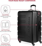 SwissGear 7366 Signature Hardside Expandable Luggage with Spinner Wheels and TSA Lock, Weekender Tote, Black, 2-Piece Set (Weekender/27)