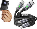 INIU Smallest 22.5W 10000mAh Power Bank & 240W [6.6ft, 2-Pack] Fast Charging USB C Cable Combo