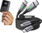INIU Smallest 22.5W 10000mAh Power Bank & 240W [6.6ft, 2-Pack] Fast Charging USB C Cable Combo