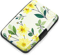 Mayski Credit Card Holder, RFID Blocking, Aluminum Alloy Hard Case, Small Mini Business Metal Wallet for Women Men, Dahlia