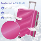 Luggage Sets 3 Piece with Double Spinner Wheels, Carry on Hardshell ABS Suitcases Set with TSA Lock, Lghtweight Checked Luggage for Different Travelling (Pink, 20"/24"/28")
