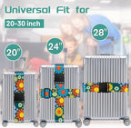 Slohif Luggage Straps for Suitcases Travel Belt Accessories Luggage Connector Identifiers 2 Pack Over Handle with Buckle Unique Nylon Adjustable Strap for Sleeping Bag Car Seat Cartoon Flower