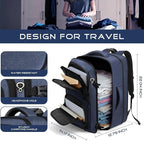 Travel Backpack, Extra Large Carry on Backpack, TSA 18.4 inch Laptop Bags Flight Approved, Lightweight Waterproof Business Luggage Bag, Gifts for Women, Blue