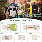 BECOJADDE 20L Small Hiking Backpack for Men Women Foldable Packable Back Pack Ultralight Hiking Daypack for Travel Camping Outdoor, Beige Green