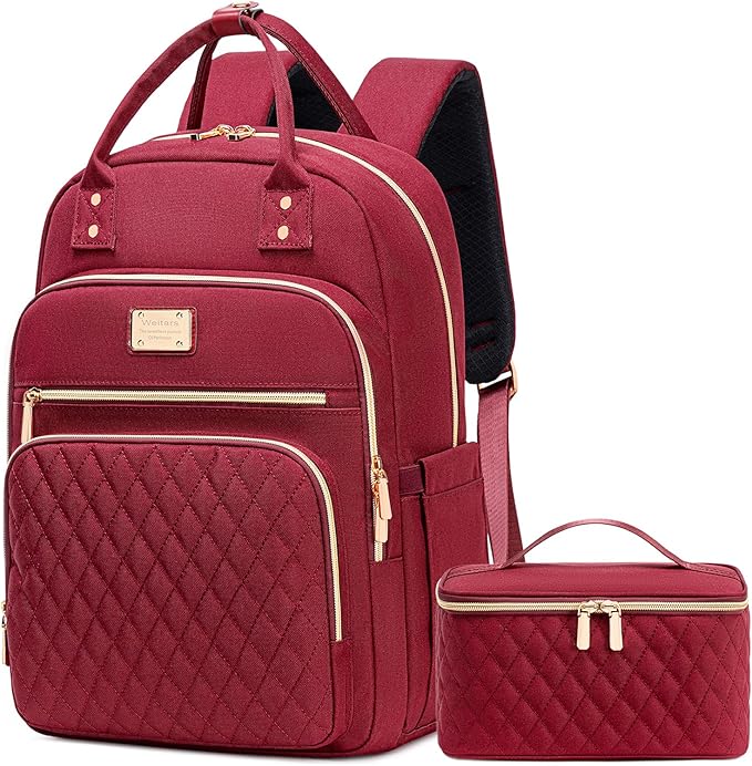 Weitars Lunch Backpack for Women,15.6 Inch Laptop Backpacks Travel Backpack for Women,Work Back pack,Teacher Nurse Back pack Insulated Lunchbox Backpacks