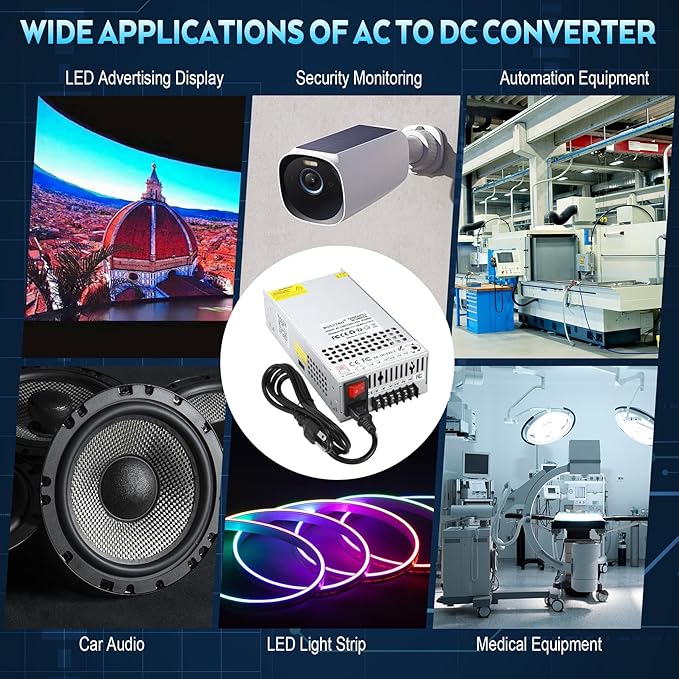 New 48V DC Power Supply, 20.8A 1000W Switching Power Supply, Upgraded Input Port and Safety Switch AC to DC Converter for RV, Motor Pump, CCTV, 3D Printer, Electronic Instruments, Lab Computer