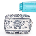 Narwey Small Makeup Bag for Purse Mini Cosmetic Bag Travel Makeup Pouch Zipper Pouch Cute Make up Bags with Compartments for Women Girls (Elephant, Small)