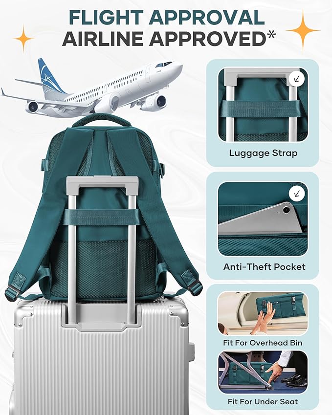 coofay Travel Backpack Carry on Flight Approved Mochila De Viaje Carry on Backpack for Airplanes Spirit Airlines Personal Item Travel Bag Traveling Backpack for Women Men Travel Essentials