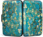 Credit Card Holder, Mini Aluminum Card Wallet RFID Blocking Slim Metal Hard Card Case for Women Men, Almond Blossom
