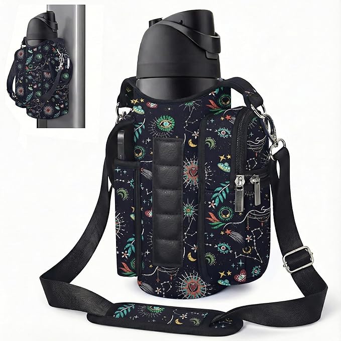AUPET Magnetic Gym Bag for Men & Women, Small Gym Bag Organizer, Crossbody Magnets Gym Water Bottle Bag Holder Carrier Fits for 18-40oz Owala Yeti Hydro Flask, Workout Pouch for Phone, Keys & Wallet