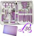 Manicure Set 30 in 1 Nail Clippers Set,Nail Manicure Kit for Women,RedFlow Toenail Clippers,Pedicure Kit,Pedicure Tools,Suitable for Travel Manicure Tools (Purple)