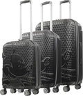 FUL Disney Mickey Mouse 3 Piece Rolling Luggage Set, Hardshell Suitcases with Spinner Wheels, 22/26/30 Inch, Black