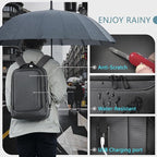 hk Laptop Backpack for Men with USB Charging Port Water-Resistant for 15.6 Inch Computer Bag Durable High-Tech Daypack Casual Backpack for Business Work College Weekender Travel- Dark Grey