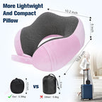 Cirorld Neck Pillow for Traveling, Travel Pillows for Airplanes,100% Pure Memory Foam Travel Neck Pillow, Adjustable Flight Pillow, Portable Plane Accessories with Eye Mask, Earplugs, Carry Bag