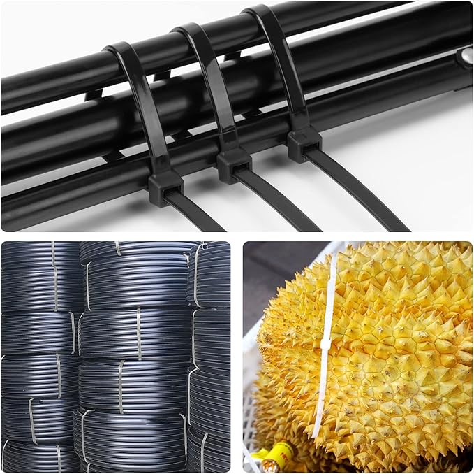 Armpow 12 inch Black Zip Ties Heavy Duty 80 PCS, 250 LBS Ultra Exclusive Strong Plastic Wire Ties, Large Cable Ties Extra Long Tie Wraps, Indoor and Outdoor UV Resistant
