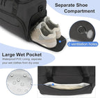 Gym Bag for Men Women, Sport Duffle Bag with Wet Pocket & Shoes Compartment, Water Resistant Overnight Weekender Bag Duffel Bag