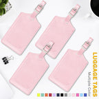 Travelambo Luggage Tags for Suitcases PU Leather Travel Tags Bag Tags Privacy Protection Travel Essentials