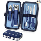 Aceoce Travel Manicure Set Mens Grooming Kit Stainless Steel Nail Clippers Nail Care Tool with Luxurious Travel Case Manicure Pedicure Set Professional Personal Care Gift for Men Family Friends