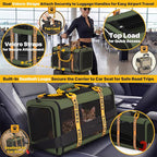PAWZIDEA Expandable Pet Carrier Airline Approved, 18"×11"×11" Small Dog Carriers, Collapsible Top-Load Cat Carrier for 2 Cats Under Seat, Soft-Sided Puppy & Animal Travel Bag, ID Card, Up to 15lbs
