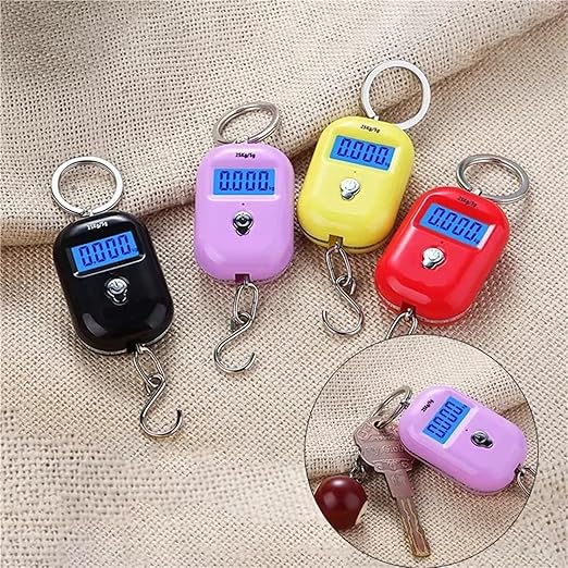 Luggage Weight Scale, 8pcs 25kg/5g Portable Hanging Scale Mini LCD Digital Scale for Fishing Luggage Travel Weighting Electronic Scale,for Travel(Black)