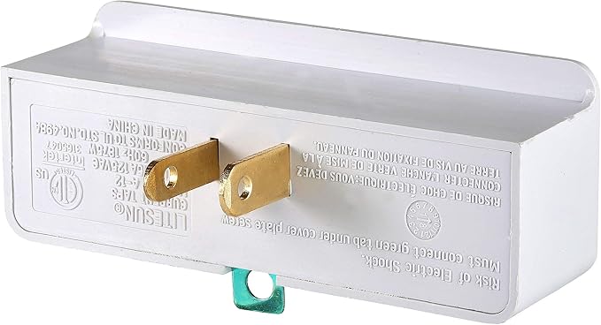 2 Prong to 3 Prong Outlet Adapter Converter (3-Pack) 3 Grounding Plug White, Turn 2-Prong Outlet to 3 Ground Outlets, ETL Listed Fireproof 395°F Resistant