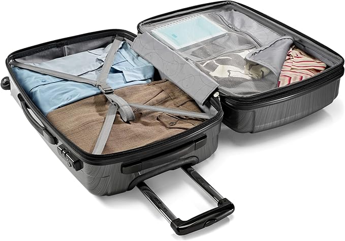 Samsonite Winfield 2 Hardside Expandable Luggage with Spinner Wheels, Charcoal, Checked-Medium 24-Inch