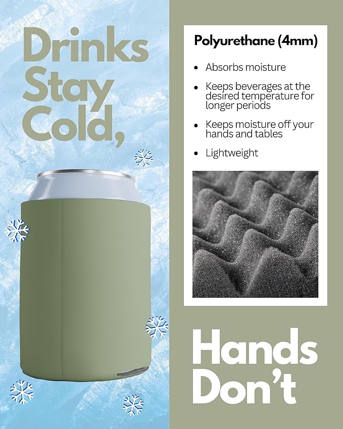 PartyPrints 1000 Pack Champagne Blank Can Cooler Sleeves, Customizable Bulk Can Coolers, Extra-Thick Collapsible Drink Insulator Sleeve, Beer Can Coolers for Party Beverages